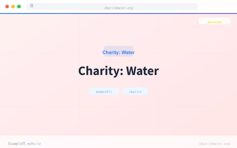 Charity: Water website example screenshot