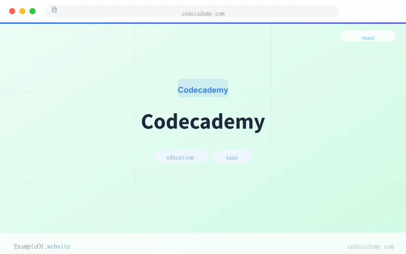 Codecademy website example screenshot