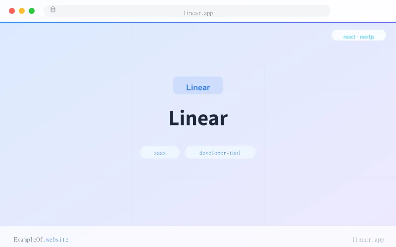 Linear website example screenshot