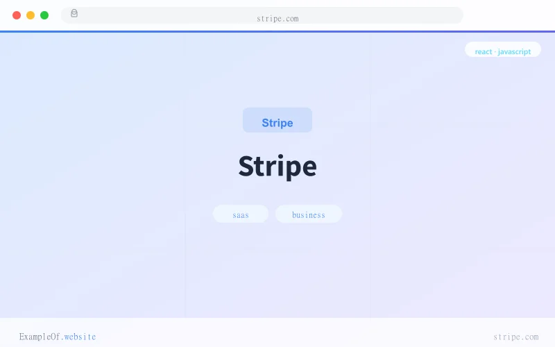 Stripe website example screenshot